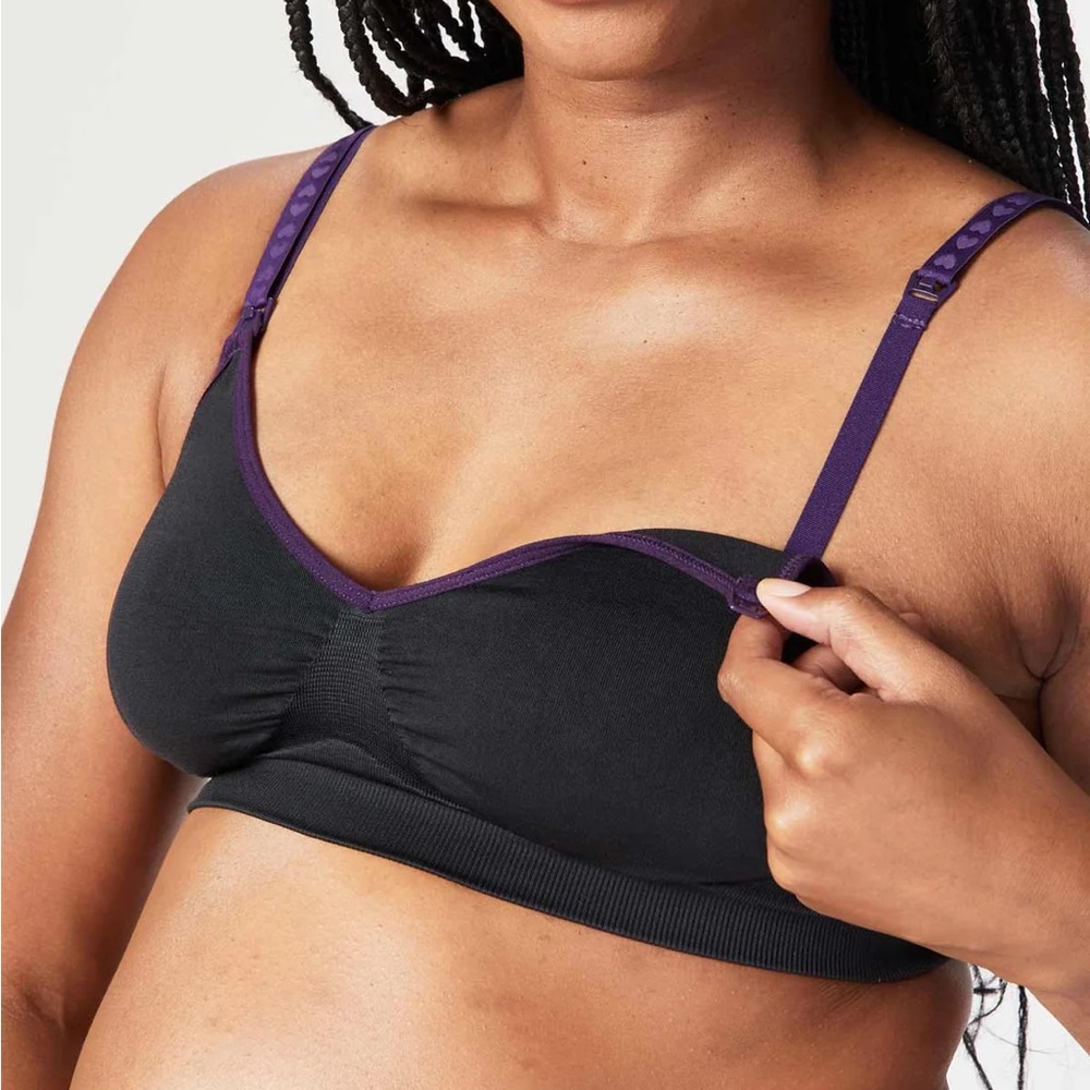 Cake Maternity Flourish Seamless Maternity & Nursing Bra - Size L/XL in Black